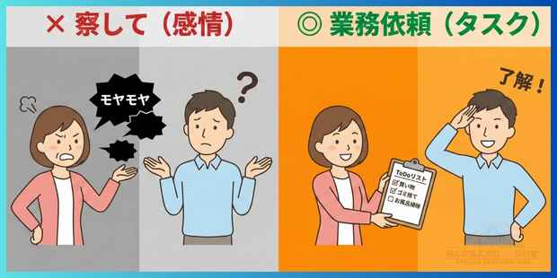 パートナーへの頼り方「感情 vs タスク」