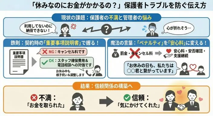 「休みなのにお金がかかるの？」保護者トラブルを防ぐ伝え方
