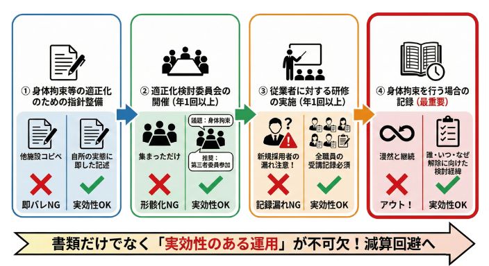 「知らなかった」では済まされない! 運営指導でチェックされる4つの要件