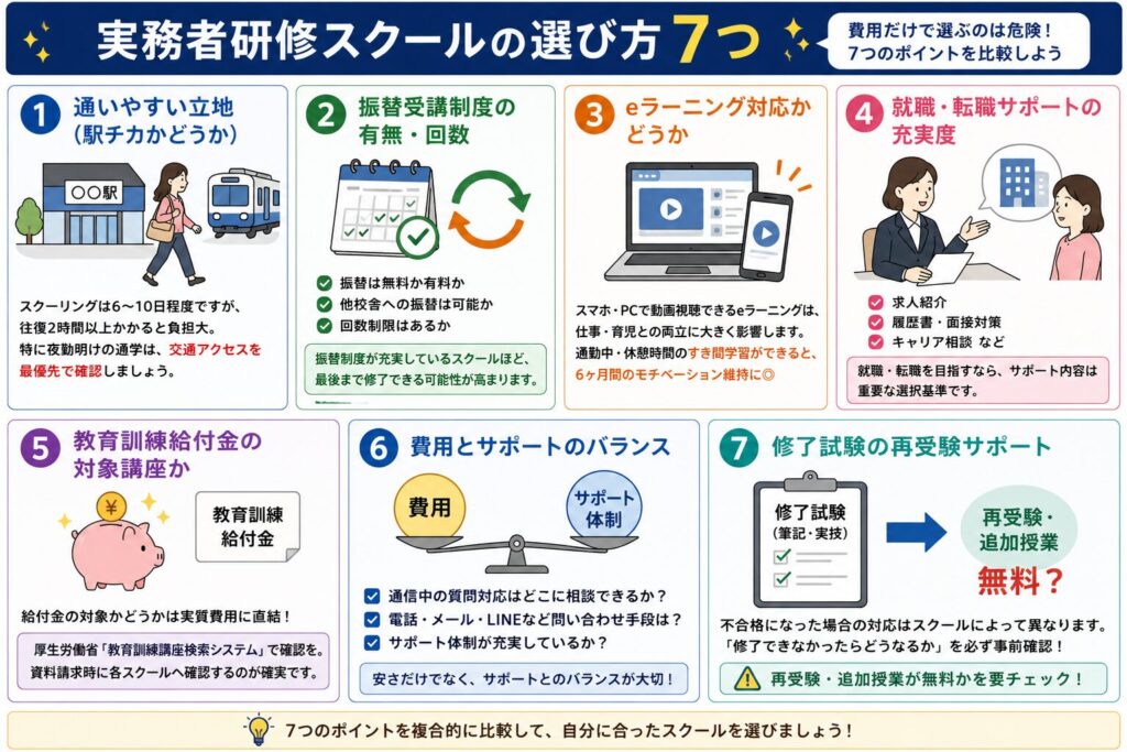 実務者研修スクールの選び方7つ【失敗しないチェックリスト付き】