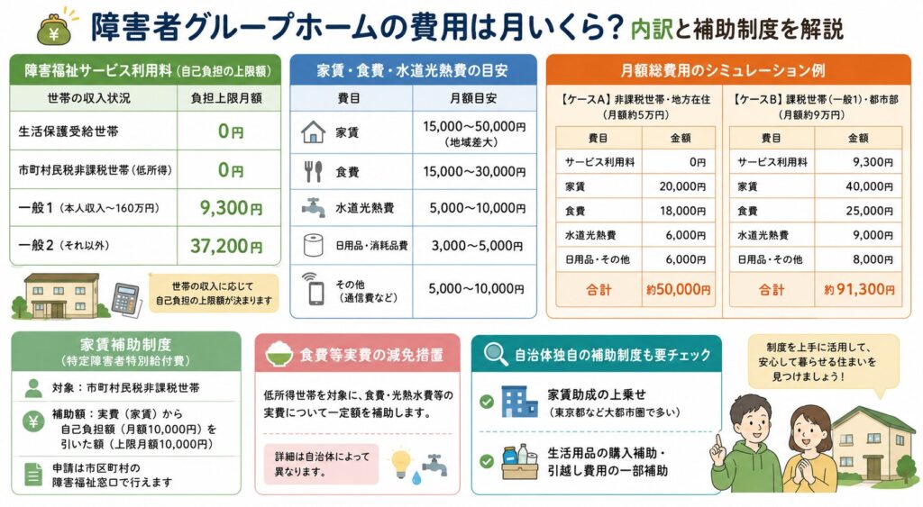 障害者グループホームの費用は月いくら？内訳と補助制度を解説