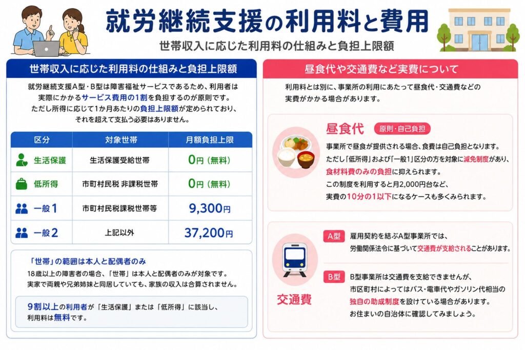 就労継続支援の利用料と費用