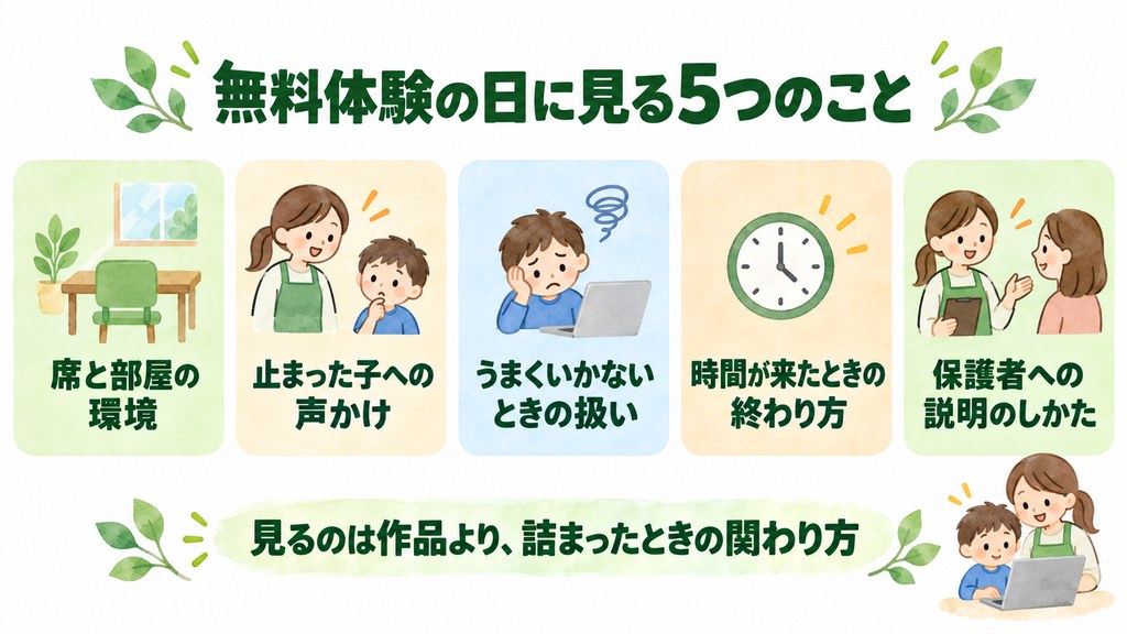 プログラミング教室の無料体験で見る5つのチェックポイント