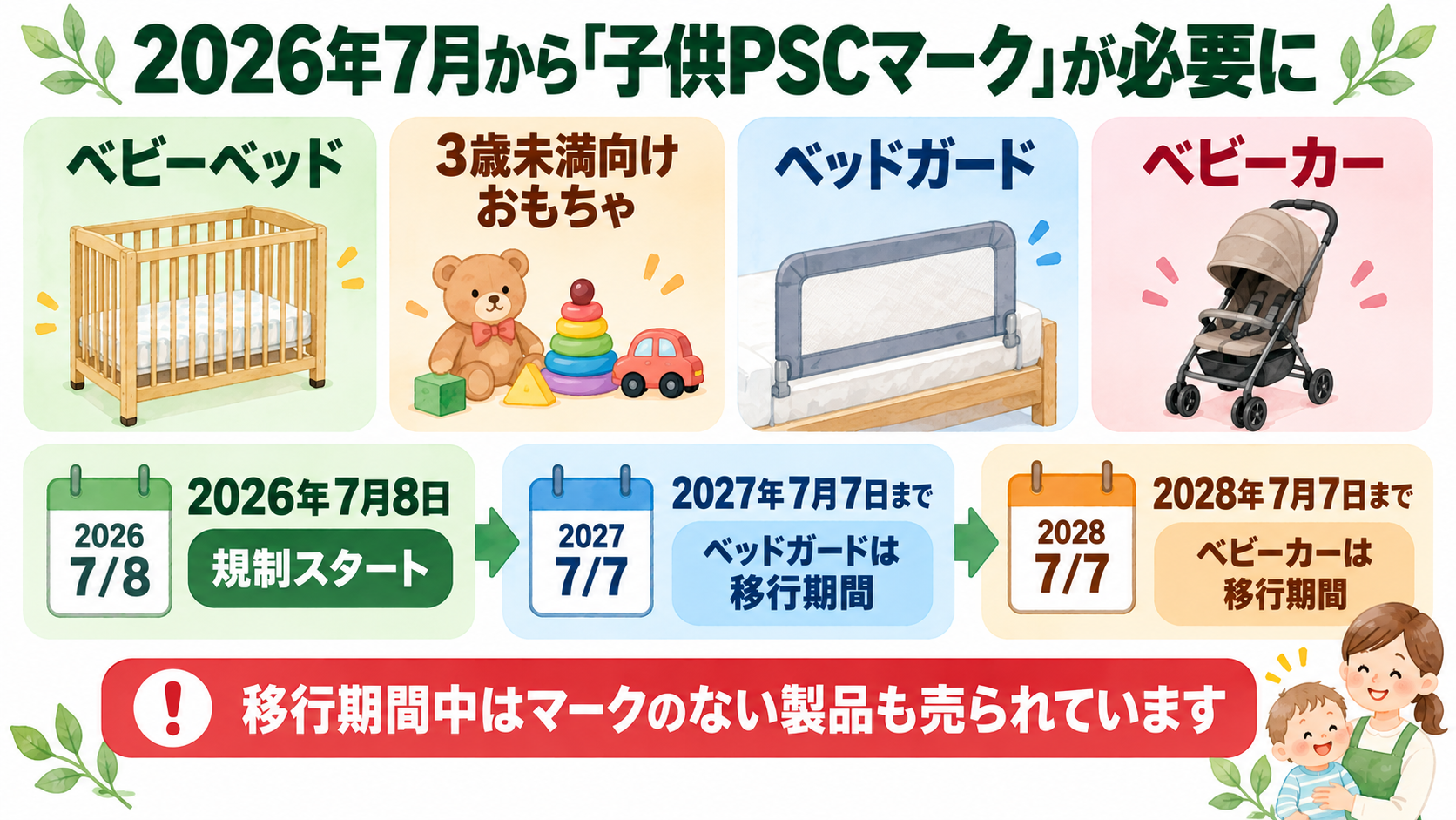 2026年7月8日から始まった子供PSCマーク規制と移行期間のタイムライン