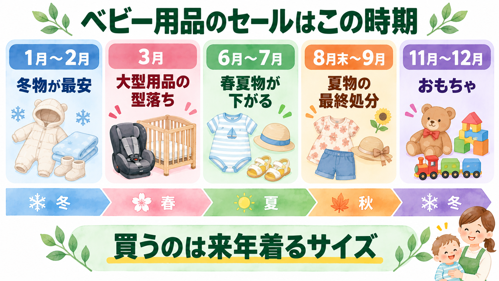 ベビー用品のセール時期カレンダー