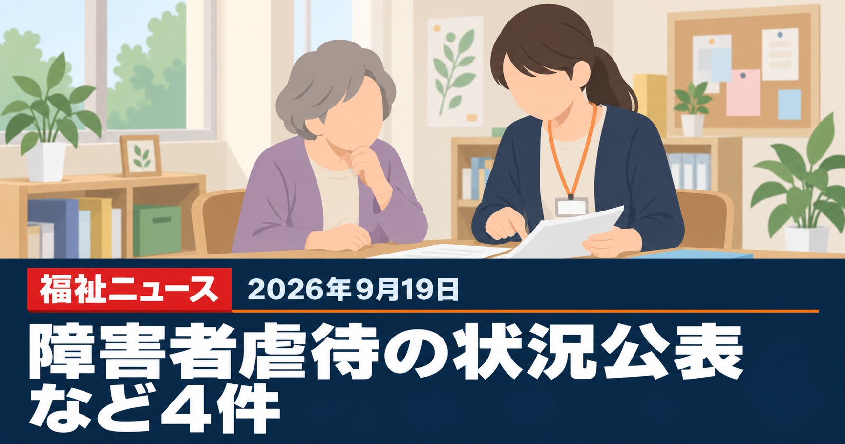 【2026年9月19日の福祉ニュース】障害者虐待の状況公表など4件