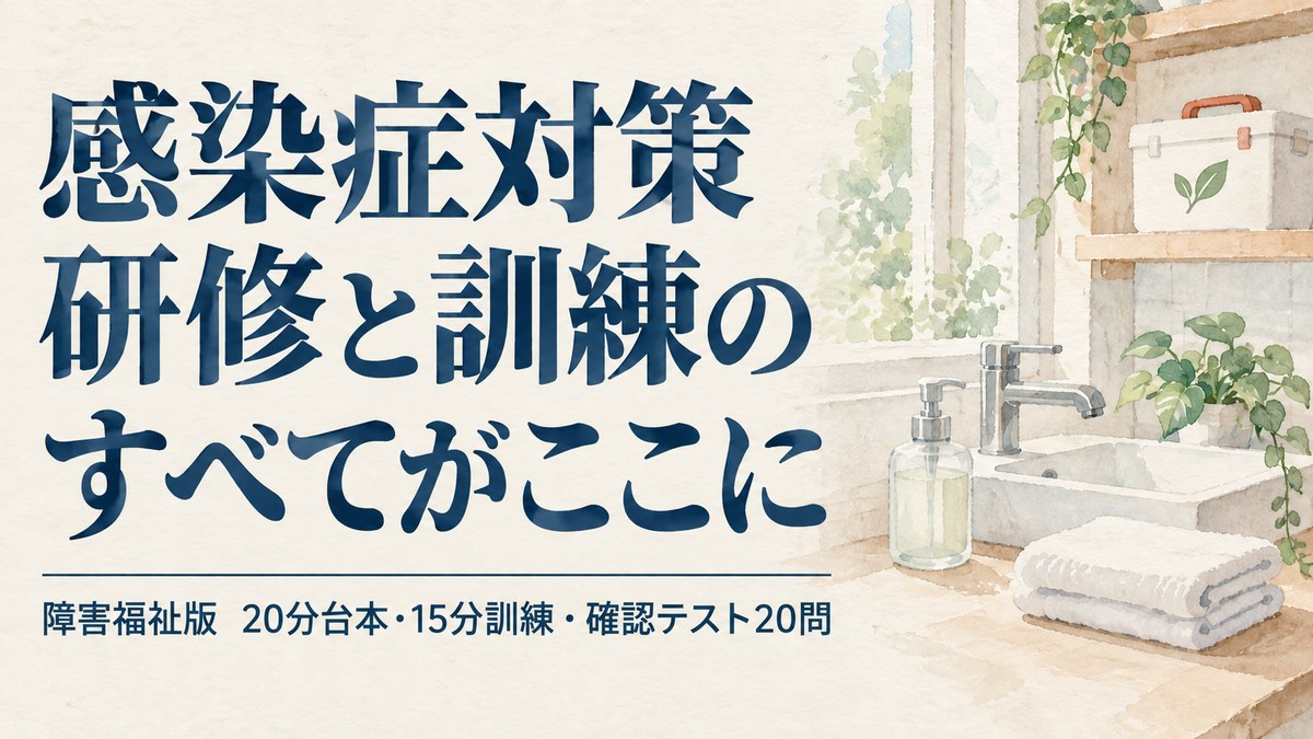 感染症対策 研修と訓練のすべてがここに 障害福祉版 20分台本・15分訓練・確認テスト20問