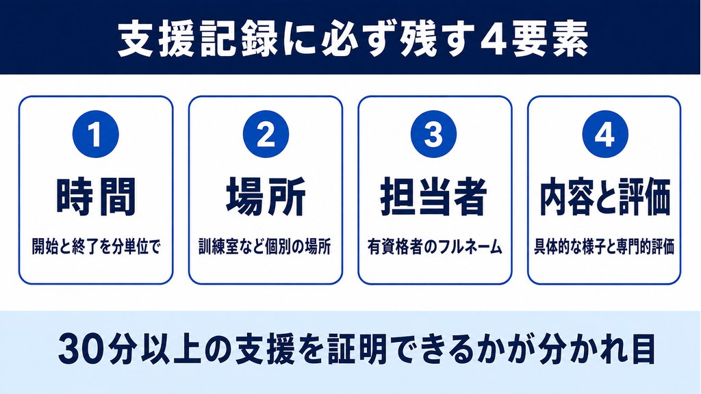 専門的支援の支援記録に必ず残す4要素