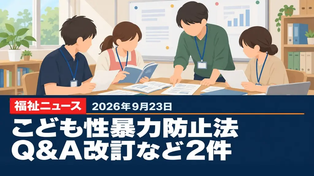 【2026年9月23日の福祉ニュース】こども性暴力防止法Q&A改訂など2件