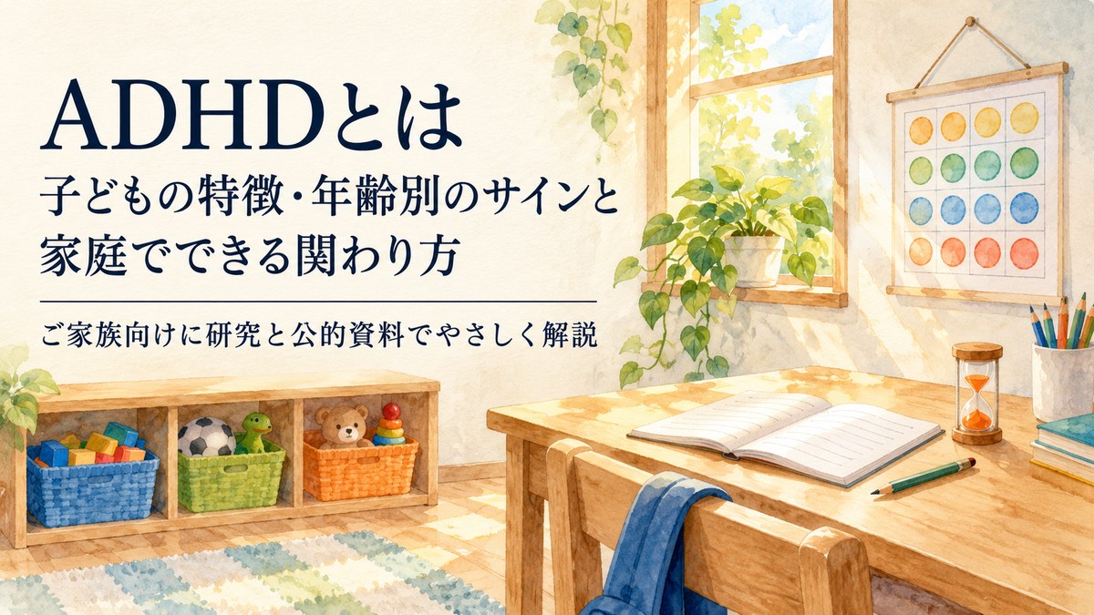 ADHD（注意欠如・多動症）とは？子どもの特徴・年齢別のサイン・ASDとの違いと家庭でできる関わり方【2026年版】