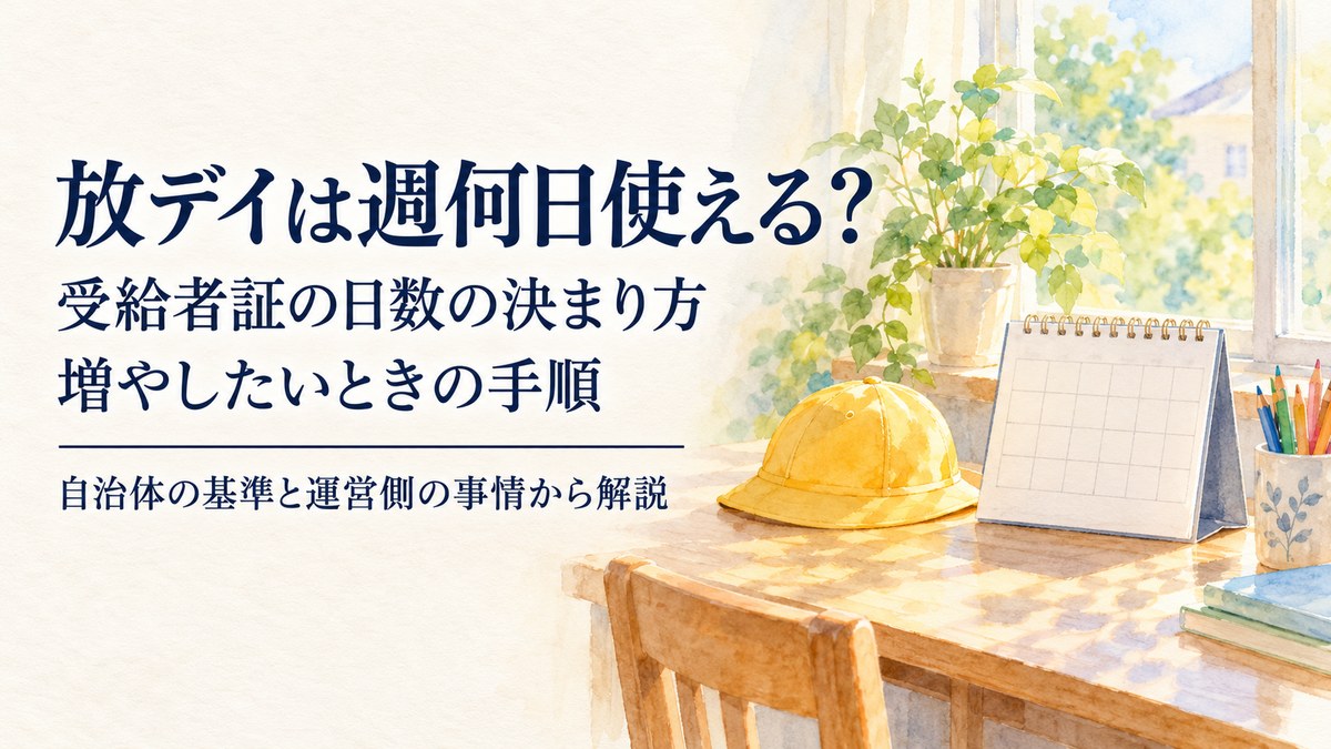 放課後等デイサービスは週何日使える？受給者証の日数（支給量）の決まり方と、増やしたいときの手順【2026年版】