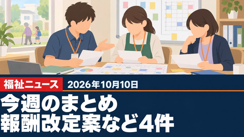 報酬改定、障害児支援24論点と介護5サービスの対応案（今週のまとめ）｜10月10日の福祉ニュース