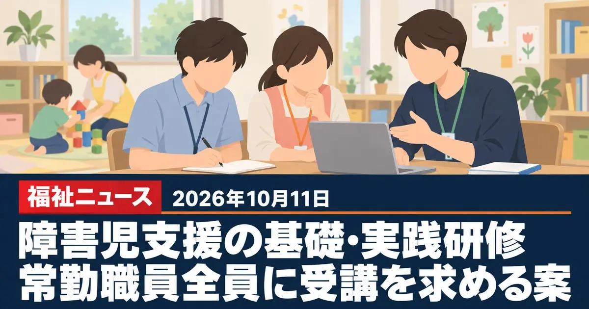 障害児支援の基礎・実践研修、常勤職員全員に受講を求める案（10/5検討チーム）｜10月11日の福祉ニュース