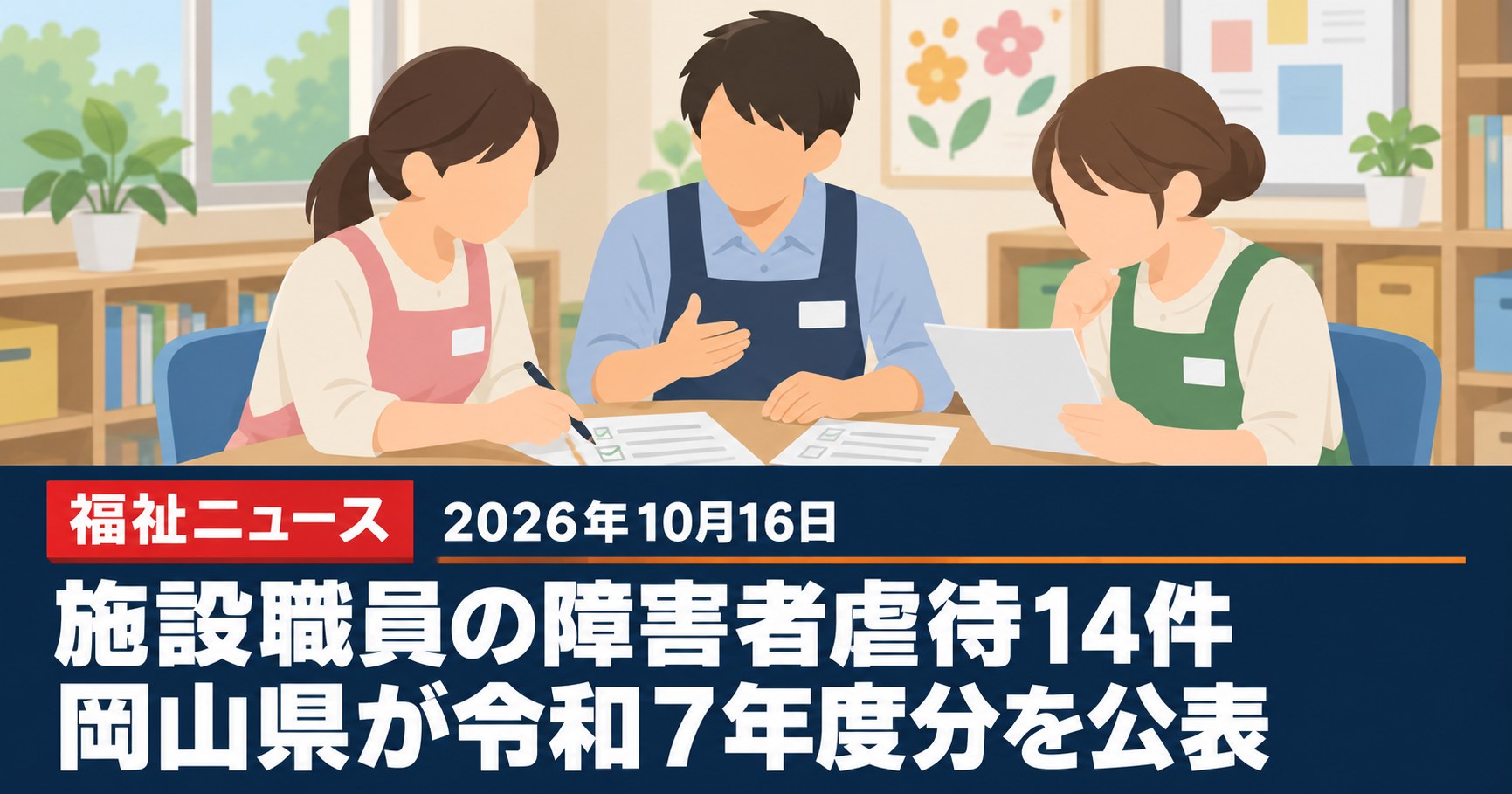 施設職員による障害者虐待14件、岡山県が令和7年度分を公表（10/15）｜10月16日の福祉ニュース