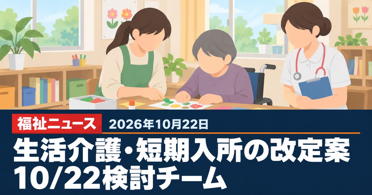 生活介護・短期入所の改定案（10/22検討チーム）福祉ニュース 2026年10月22日